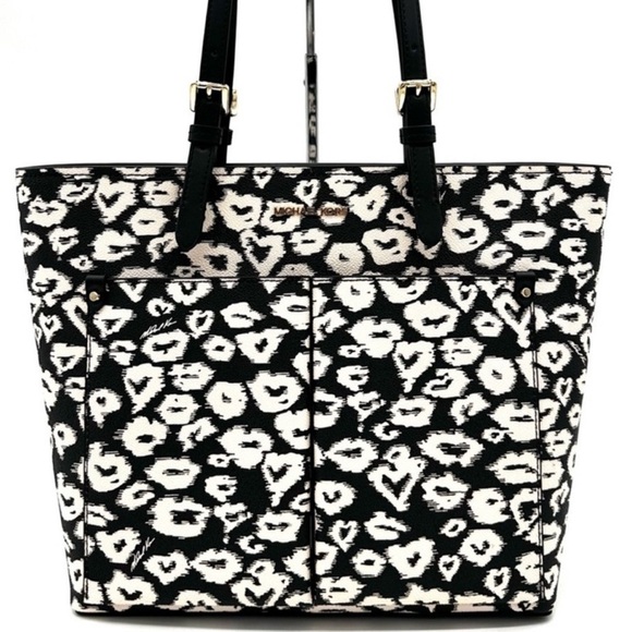 Michael Kors Jet Set Medium Pocket Tote Bag Black Multi - Picture 1 of 10
